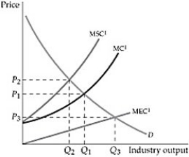 Figure 19.5.1 -Refer to Figure 19.5.1 above. If unregulated, the industry will produce: