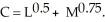 A farmer uses M units of machinery and L hours of labor to produce C tons of corn, with the following production function This production function exhibits: