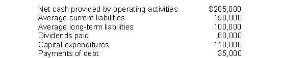 Packard Corporation reports the following information: Packard's free cash flow is