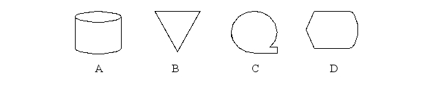 <strong>The symbol for a computer disk data store in a flowchart is: </strong> A)A B)B C)C D)D