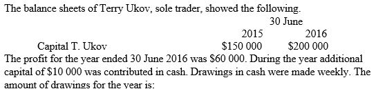 <strong> </strong> A) $40 000. B) $60 000. C) $20 000. D) $50 000.
