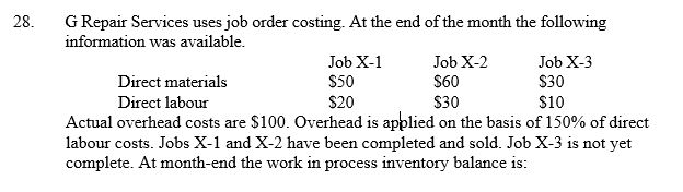 <strong> </strong> A) $25. B) $40. C) $55. D) $140.