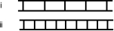 <strong>Figure (i) shows a double-slit pattern obtained using monochromatic light. Consider the following five possible changes in conditions: Which of the above would change Figure (i) into Figure (ii)? </strong> A) 3 only B) 5 only C) 1 and 3 only D) 1 and 5 only E) 2 and 4 only
