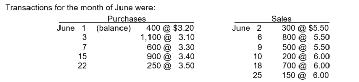 <strong>Use the following information for questions Assuming that perpetual inventory records are kept in dollars, the ending inventory on a FIFO basis is</strong> A)$1,900. B)$1,920. C)$2,065. D)$2,100.