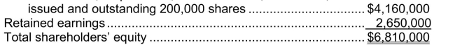 The shareholders' equity of Tirana Ltd.at July 31, 2014 is presented below: Common shares, no par value, authorized 400,000 shares, On August 1, 2014, the board of directors declared a 10% stock dividend, to be distributed on September 15.The market price of Tirana's common shares was $35 on August 1 and $38 on September 15.What is the debit to retained earnings as a result of the declaration and distribution of this stock dividend?