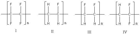 Which one of the following is the correct structure for poly(vinylidene fluoride)?