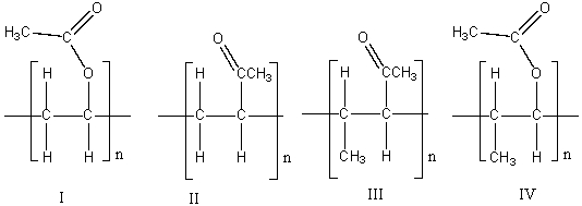 Which one of the following is the correct structure for poly(vinyl acetate)?
