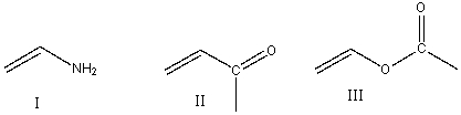 Arrange the following monomers in decreasing order of reactivity towards anionic polymerization?