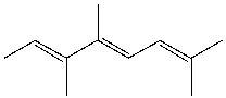<strong>What is the IUPAC name for the following compound? </strong> A) (2E,4Z,6E)-3,4,7,8-tetramethyl-2,4,6-heptatriene B) (2Z,4E)-3,4,7-trimethyl-2,4,6-octatriene C) (2E,4Z,6E)-2,5,6,7-tetramethyl-3,5,7-heptatriene D) (2E,4Z)- 2,5,6-trimethyl-3,5,7-octatriene E) (4E,6E)-2,5,6-trimethyl-2,4,6-octatriene
