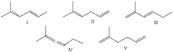 Which one of the following dienes will have the lowest heat of hydrogenation?