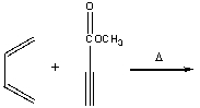 Predict the product for the following Diels-Alder reaction.