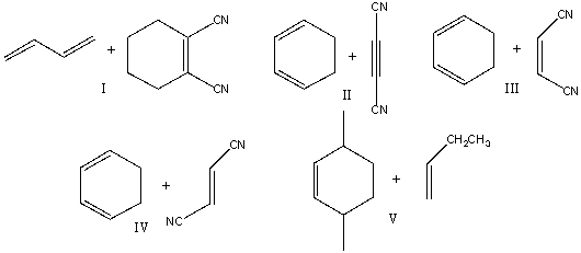 Which diene and dienophile would react to give the following Diels-Alder product?