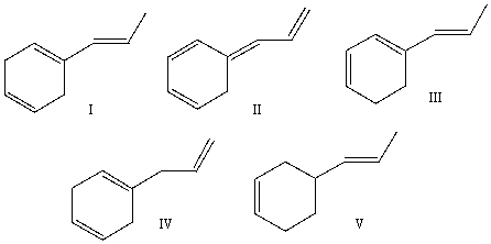  Which of the following compounds has the longest  \lambda <sub>max</sub>?   