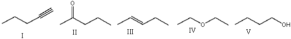 Which of the following compounds will show absorptions at 1640 cm<sup>-1</sup>, 2950 cm<sup>-1 </sup>and 3050 cm<sup>-1</sup> on the IR spectrum?