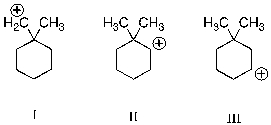 Which of the following carbocations is (are) likely to undergo rearrangement through a methyl shift?