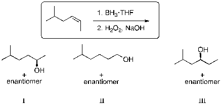 <strong>What is (are) the expected major product(s) for the following reaction sequence? </strong> A) I B) II C) III D) I and II E) I and III