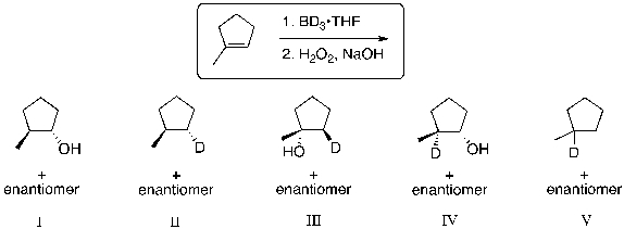 <strong>What is the expected major product for the following reaction sequence? </strong> A) I B) II C) III D) IV E) V
