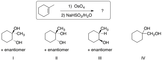 Identify the expected major organic product generated from the reaction sequence shown.