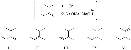 For the reaction sequence shown, what is the expected major product?