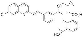 <strong>Drawn below is the structure of Singulair® (montelukast), a medication used to manage athsma. What is the degree of substitution of the alkene of Singulair®? </strong> A) Monosubstituted B) Disubstituted C) Trisubstituted D) Tetrasubstituted