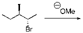 What is the product of the following elimination?