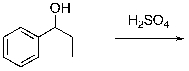 For the following dehydration, draw the structure of the intermediate carbocation.