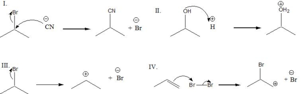 Which of the following is not a possible step in a substitution reaction?