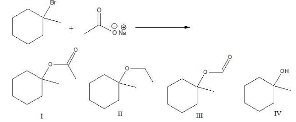 Predict the product for the following S<sub>N</sub>1 reaction.  