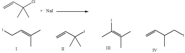 Predict the product for the following S<sub>N</sub>1 reaction.  