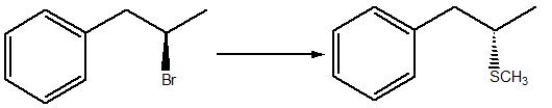 What substitution reaction mechanism is most likely for the following conversion?