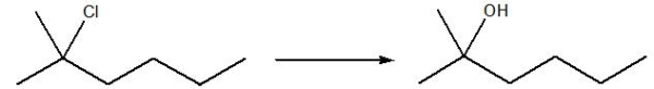 What substitution reaction mechanism is most likely for the following conversion?