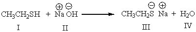 <strong>Which is the conjugate acid in the following reaction? </strong> A) I B) II C) III D) IV E) Both I & IV
