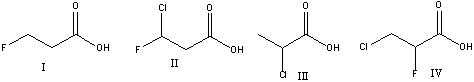 <strong>Which of the following compounds is most acidic? </strong> A) I B) II C) III D) IV