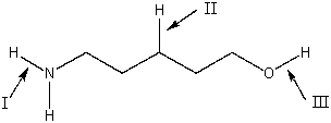 <strong>Rank the indicated bonds in decreasing (highest to lowest)order of wavenumber. </strong> A)III>II>I B)I>II>III C)II>I>III D)III>I>II E)none of these