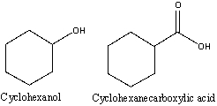 How can you distinguish between cyclohexanol and cyclohexanecarboxylic acid using IR spectroscopy?
