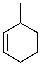 <strong>Which of the following is the correct IUPAC name for the following compound? </strong> A)1-methyl-2-cyclohexene B)2-methylcyclohexene C)3-methylcyclohexene D)1-methyl-5-cyclohexene