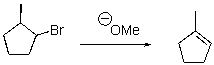 Show the mechanism for the following elimination,assuming that it is a concerted reaction.