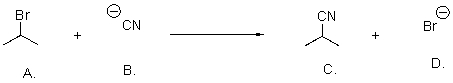 What is the leaving group in the following reaction?  