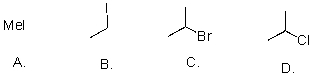 Rank the following substrates from most to least reactive in an S<sub>N</sub>1 reaction.