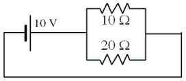 <strong>What is the total power dissipated in the two resistors in the circuit shown?  </strong> A)10 W B)15 W C)33 W D)67 W E)670 W <div style=padding-top: 35px> 