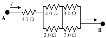  <strong>Five resistors are connected as shown.What is the equivalent resistance between points A and B?  </strong> A)6.8  \Omega  B)9.2  \Omega  C)3.4  \Omega  D)2.1  \Omega  E)16  \Omega  <div style=padding-top: 35px>  