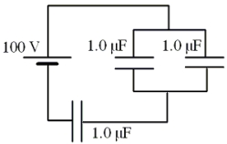 <strong>What is the equivalent capacitance of the combination of capacitors shown in the circuit?  </strong> A)0.37 µF B)3.3 µF C)4.6 µF D)0.67 µF E)2.1 µF <div style=padding-top: 35px> 