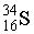 Consider a neutral atom of the following isotope of sulfur: How many electrons, protons, and neutrons does the atom contain?