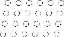 Suppose the atoms in a two-dimensional crystal have the following arrangement: On the drawing above, sketch the unit cell of this crystal.