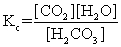 <strong>The equilibrium between carbon dioxide gas and carbonic acid is very important in biology and environmental science. CO<sub>2</sub>(aq)+ H<sub>2</sub>O(l) <sub> </sub>H<sub>2</sub>CO<sub>3</sub>(aq) Which one of the following is the correct equilibrium constant expression (K<sub>c</sub>)for this reaction?</strong> A) B) C) D) E)