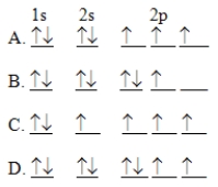 <strong>The orbital diagram for a ground-state nitrogen atom is </strong> A)A B)B C)C D)D