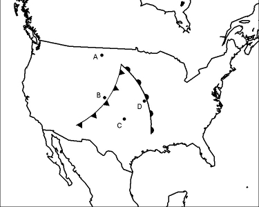 <strong> Which of the following is true regarding wave-cyclone development,intensification,and strengthening?</strong> A)the process cannot occur along the polar front. B)Terragenesis is the name for this process. C)a midlatitude cyclone,from birth to maturity to dissolution,takes an average of a month. D)a midlatitude cyclone involves two fronts and three air masses. E)the cyclonic motion is not related to pressure gradient force.