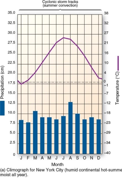 <strong>  This climograph is characteristic of which climate type?</strong> A)Humid continental hot-summer. B)Tundra. C)Subtropical hot desert. D)Mediterranean. <div style=padding-top: 35px> 