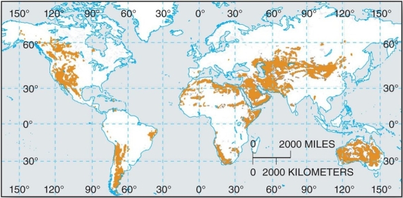 <strong> This is the world's largest soil order, occurring on 19% of the Earth's land surface in the world's dry regions.</strong> A) Oxisols B) Mollisols C) Aridisols D) Andisols