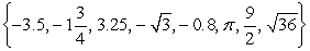 Use the following to answer questions : -List all the numbers in the set that are elements of H.